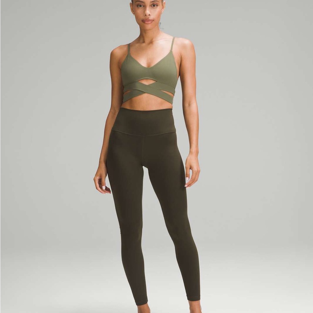 Lululemon Still Now Bra Light Support, A/B Cup dark green